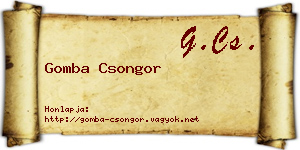 Gomba Csongor névjegykártya